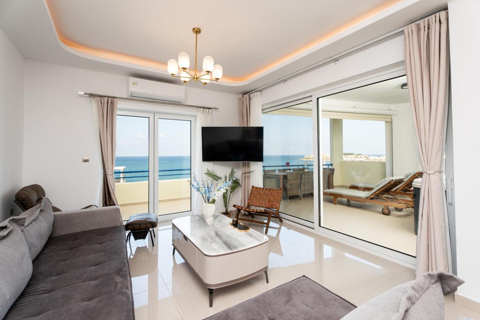 Secret View Apartment, With Private Jacuzzi Rethymno Exterior foto