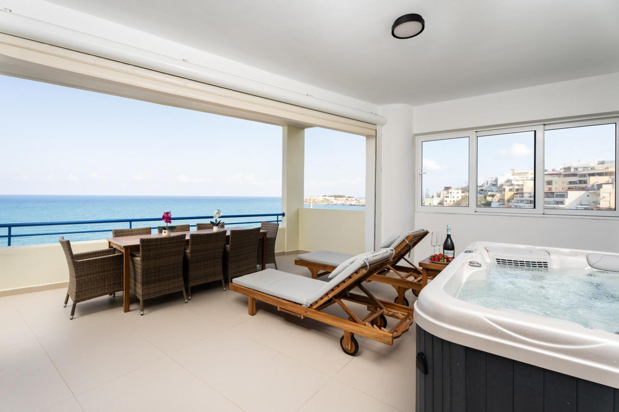 Secret View Apartment, With Private Jacuzzi Rethymno Exterior foto